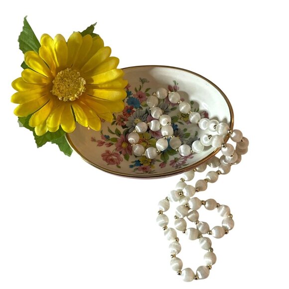 Vintage Fiorentine Floral Oval Porcelain Dish with Gold Trim Made in Italy - Picture 8 of 9